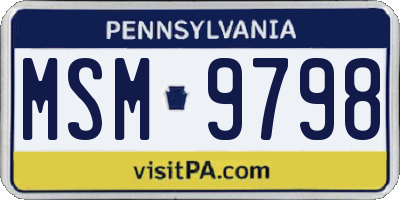 PA license plate MSM9798