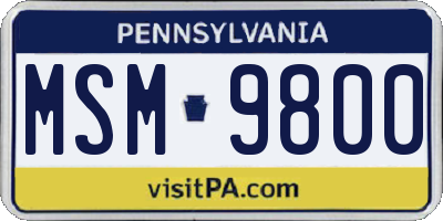 PA license plate MSM9800
