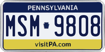 PA license plate MSM9808