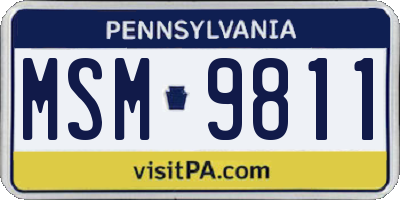 PA license plate MSM9811