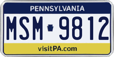 PA license plate MSM9812