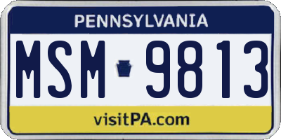 PA license plate MSM9813