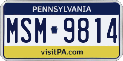 PA license plate MSM9814