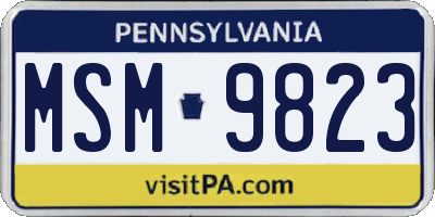 PA license plate MSM9823