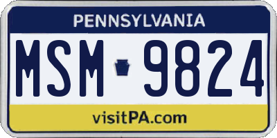 PA license plate MSM9824
