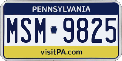 PA license plate MSM9825