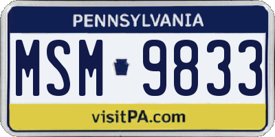 PA license plate MSM9833