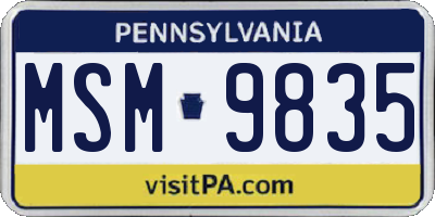 PA license plate MSM9835