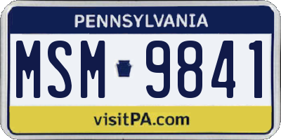 PA license plate MSM9841