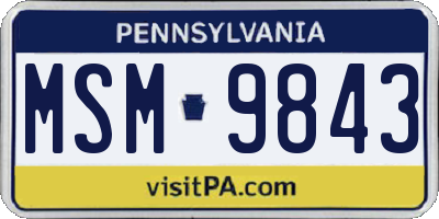 PA license plate MSM9843