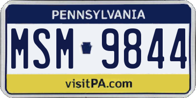 PA license plate MSM9844