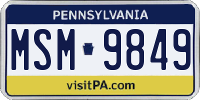 PA license plate MSM9849
