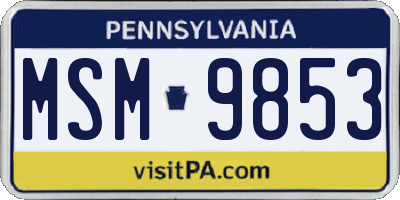 PA license plate MSM9853