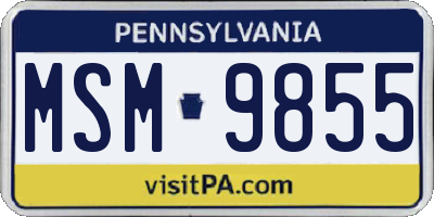 PA license plate MSM9855