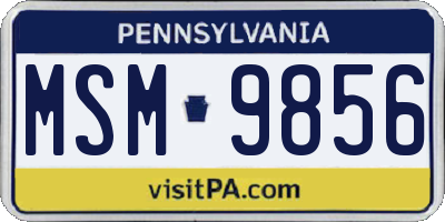 PA license plate MSM9856
