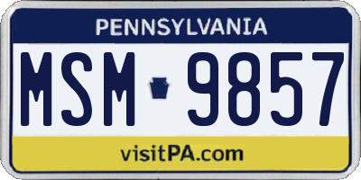 PA license plate MSM9857