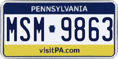 PA license plate MSM9863