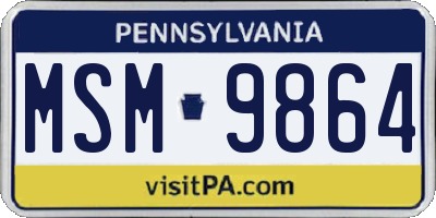 PA license plate MSM9864
