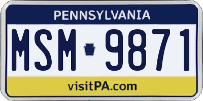 PA license plate MSM9871