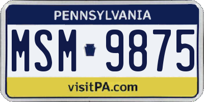 PA license plate MSM9875