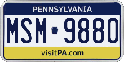 PA license plate MSM9880