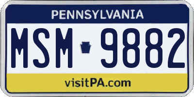 PA license plate MSM9882