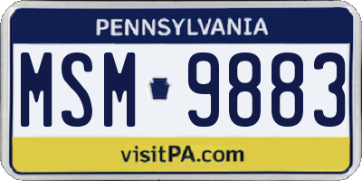 PA license plate MSM9883