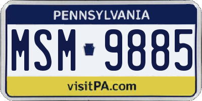 PA license plate MSM9885
