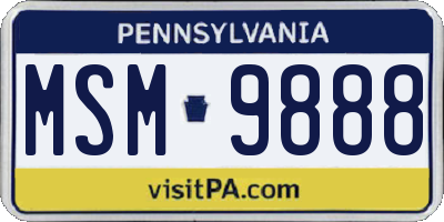 PA license plate MSM9888