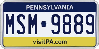 PA license plate MSM9889