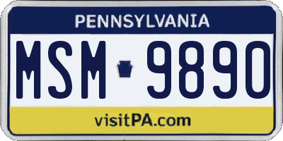 PA license plate MSM9890