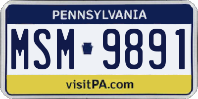 PA license plate MSM9891