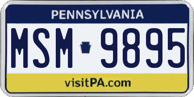 PA license plate MSM9895