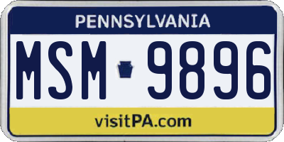 PA license plate MSM9896