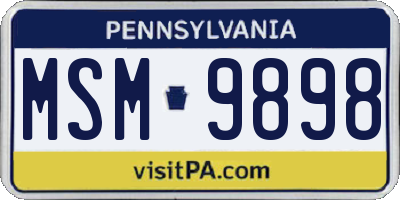 PA license plate MSM9898