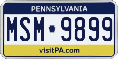 PA license plate MSM9899