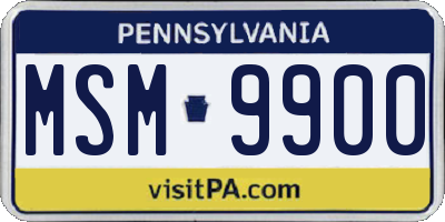 PA license plate MSM9900