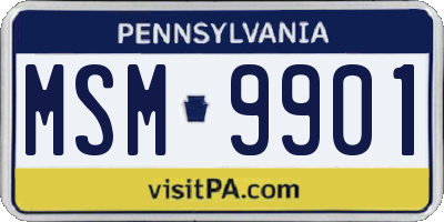 PA license plate MSM9901