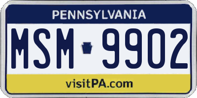 PA license plate MSM9902