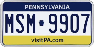 PA license plate MSM9907