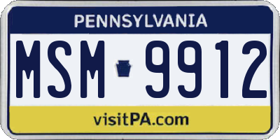 PA license plate MSM9912