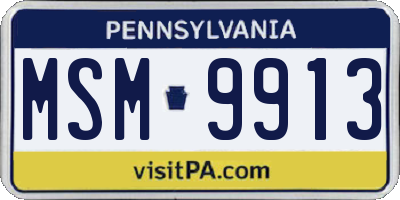 PA license plate MSM9913