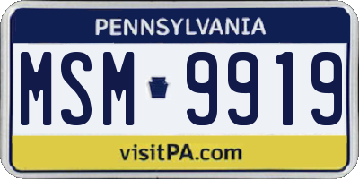 PA license plate MSM9919