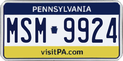 PA license plate MSM9924