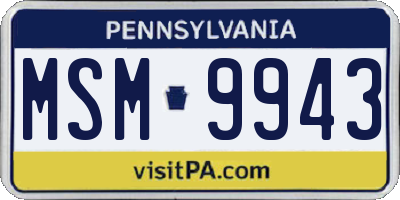 PA license plate MSM9943