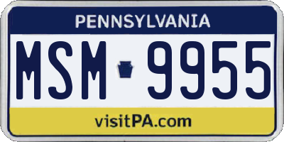 PA license plate MSM9955