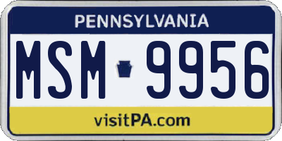 PA license plate MSM9956