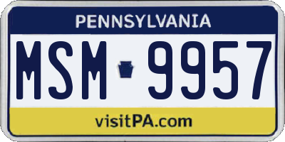 PA license plate MSM9957