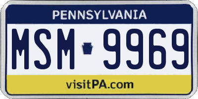 PA license plate MSM9969