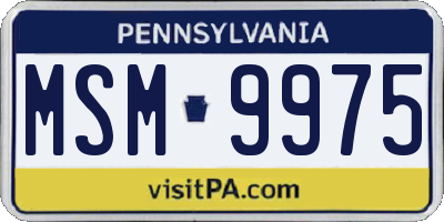 PA license plate MSM9975